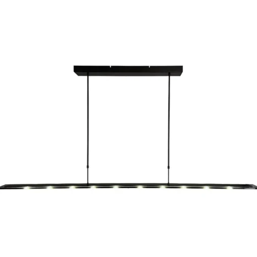 Straluma Langwerpige LED hanglamp zwart met smoke glas 170 cm> Hanglampen|Eettafellampen