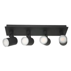 Straluma Langwerpige LED opbouwspot zwart 4-lichts> Plafondlampen|Opbouwspots