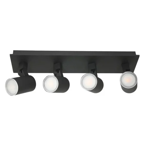 Straluma Langwerpige LED opbouwspot zwart 4-lichts> Plafondlampen|Opbouwspots