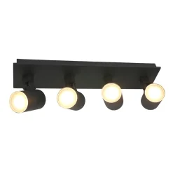 Straluma Langwerpige LED opbouwspot zwart 4-lichts> Plafondlampen|Opbouwspots