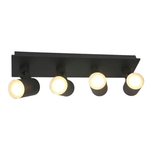 Straluma Langwerpige LED opbouwspot zwart 4-lichts> Plafondlampen|Opbouwspots
