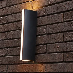 Straluma Langwerpige zwarte buitenlamp up+down en front></noscript> Buitenlampen|Wandlampen