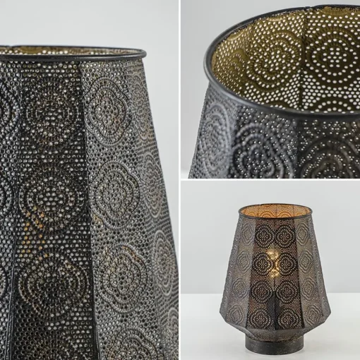 Straluma Lantaarn tafellamp donker bruin oriental> Tafellampen|Landelijke Verlichting