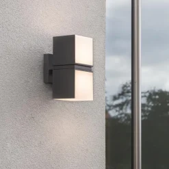 Straluma LED buitenlamp dubbele kubus draaibaar grijs IP54></noscript> Wandlampen|Buitenlampen