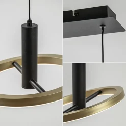 Straluma LED eettafelhanglamp 3-lichts balk zwart/goud dimbaar></noscript> Hanglampen|Eettafellampen