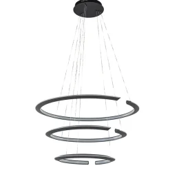 Straluma LED hanglamp ringen mat zwart> Hanglampen|Eettafellampen