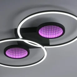 Straluma LED plafondlamp zwart ringen met RGB en memory></noscript> Plafondlampen|LED Plafondlampen