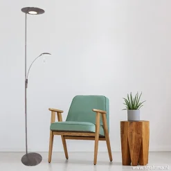 Straluma LED staande lamp-uplighter staal-dimbaar></noscript> Vloerlampen|Leeslampen