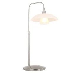 Straluma LED tafellamp staal met wit glas inclusief dimmer> Tafellampen|LED Tafellampen