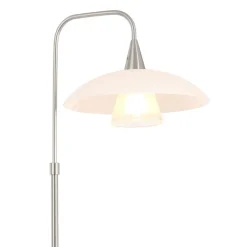 Straluma LED tafellamp staal met wit glas inclusief dimmer></noscript> Tafellampen|LED Tafellampen