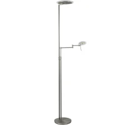 Straluma LED vloerlamp staal met uplighter en helder glas> Vloerlampen|Leeslampen
