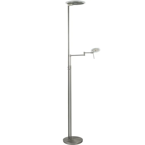 Straluma LED vloerlamp staal met uplighter en helder glas> Vloerlampen|Leeslampen