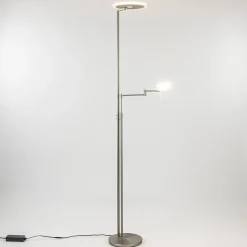 Straluma LED vloerlamp staal met uplighter en helder glas> Vloerlampen|Leeslampen