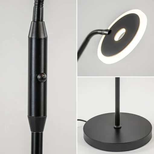 Straluma LED vloer/leeslamp mat zwart metaal verstelbaar> Vloerlampen|Leeslampen