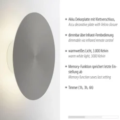 Straluma LED wandlamp op accu grijs dmbaar></noscript> Wandlampen|Woonkamerlampen