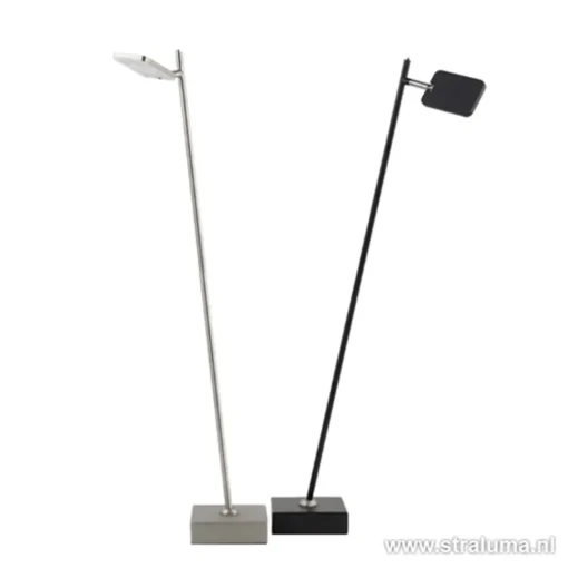 Straluma Leeslamp Block nikkel met pushdimmer> Vloerlampen|Leeslampen