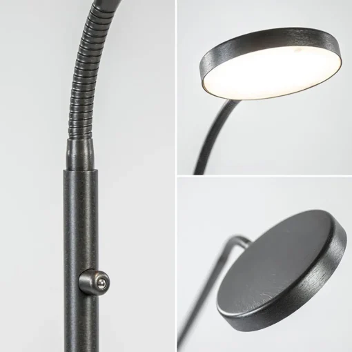 Straluma Leeslamp Denia Flex zwart dim-to-warm> Vloerlampen|Leeslampen