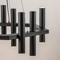 Straluma 12-Lichts design hanglamp 6-hoekig mat zwart></noscript> Hanglampen|Eettafellampen