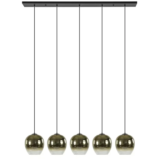 Straluma 5-Lichts eettafelhanglamp gold gradient glas> Eettafellampen|Keukenverlichting