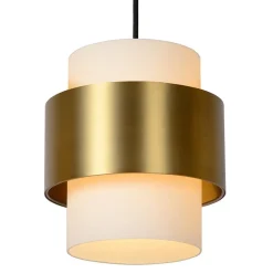 Straluma 3-Lichts eettafelhanglamp mat goud met opaal glas></noscript> Eettafellampen|Keukenverlichting