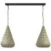 Straluma 2-Lichts eettafelhanglamp mat goud/zwart oriental> Eettafellampen|Keukenverlichting