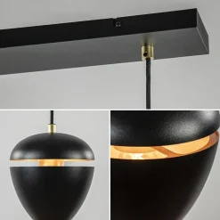 Straluma 4-Lichts eettafelhanglamp mat zwart met goud></noscript> Eettafellampen|Eetkamerverlichting