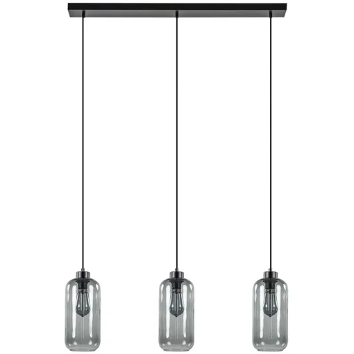 Straluma 3-Lichts eettafelhanglamp smoke glas cilinder> Eettafellampen|Pendel Lampen