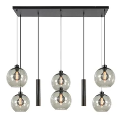 Straluma 8-Lichts eettafelhanglamp smoke glas + GU10 spots> Eettafellampen|Pendel Lampen