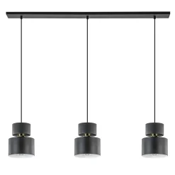 Straluma 3-Lichts eettafelhanglamp zwart met goud accent> Eettafellampen|Keukenverlichting