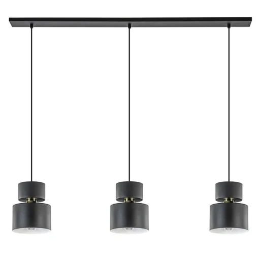 Straluma 3-Lichts eettafelhanglamp zwart met goud accent> Eettafellampen|Keukenverlichting