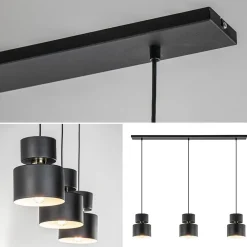 Straluma 3-Lichts eettafelhanglamp zwart met goud accent></noscript> Eettafellampen|Keukenverlichting