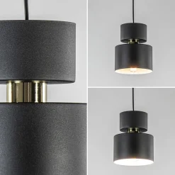 Straluma 3-Lichts eettafelhanglamp zwart met goud accent></noscript> Eettafellampen|Keukenverlichting
