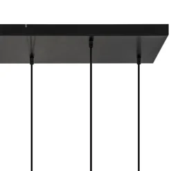 Straluma 8-Lichts eettafelhanglamp zwart met smoke glazen kappen reliëf></noscript> Eettafellampen|Pendel Lampen
