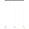 Straluma 5-Lichts hanglamp chroom met helder glas en dimbaar LED> Hanglampen|Eettafellampen