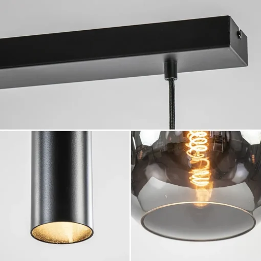 Straluma 5-Lichts hanglamp cilinders en smoke glas> Hanglampen|Eettafellampen