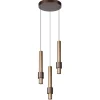 Straluma 3-Lichts hanglamp LED cilinders bruin rond> Hanglampen|Eettafellampen