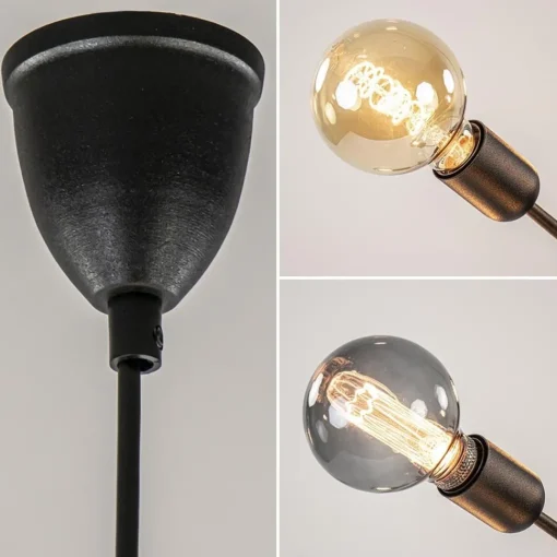 Straluma 6-Lichts hanglamp zwart exclusief lichtbron> Keukenverlichting|Eetkamerverlichting