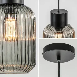 Straluma 1-Lichts hanglamp zwart met smoke glazen cilinder></noscript> Hanglampen|Klassieke Verlichting