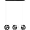 Straluma 3-Lichts hanglamp zwart met ronde kappen> Eettafellampen|Eetkamerverlichting