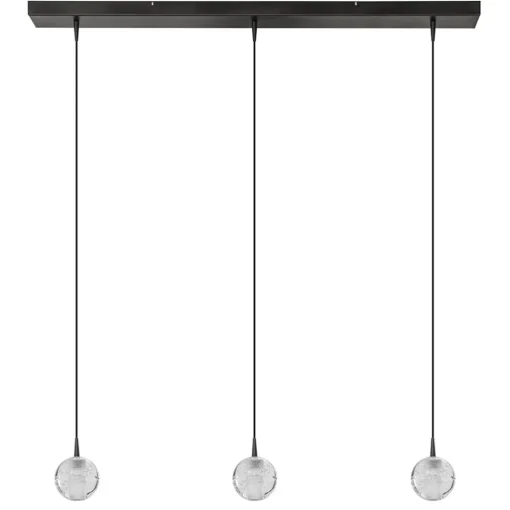 Straluma 3-Lichts hanglamp zwart met helder glazen bollen> Hanglampen|Eettafellampen