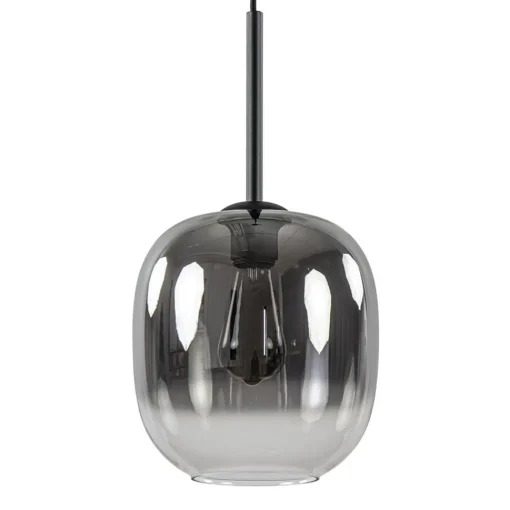 Straluma 1-Lichts hanglamp zwart met smoke/helder glas> Hanglampen|Luxe Verlichting