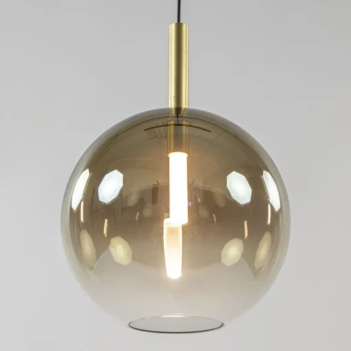 Straluma 3-Lichts LED eettafelhanglamp met gold fading glas> Hanglampen|Eettafellampen