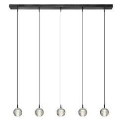 Straluma 5-Lichts LED eettafelhanglamp helder glazen bollen> Hanglampen|Eettafellampen