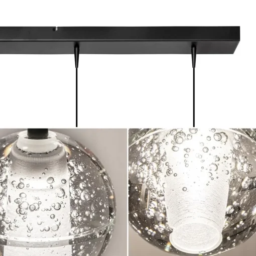 Straluma 5-Lichts LED eettafelhanglamp helder glazen bollen> Hanglampen|Eettafellampen