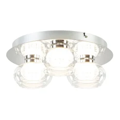 Straluma 3-Lichts LED plafondlamp chroom met helder glas> Plafondlampen|Halverlichting