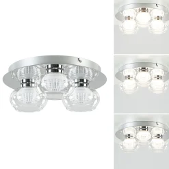 Straluma 3-Lichts LED plafondlamp chroom met helder glas> Plafondlampen|Halverlichting