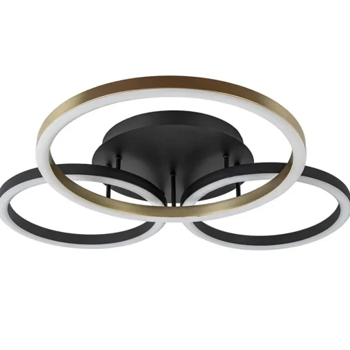 Straluma 3-Lichts LED plafondlamp zwart/goud 3-standen dimbaar> Plafondlampen|LED Plafondlampen