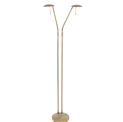Straluma 2-Lichts leeslamp brons LED dimbaar> Vloerlampen|Leeslampen