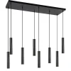 Straluma 8-Lichts metalen hanglamp cilinders mat zwart> Eettafellampen|Eetkamerverlichting