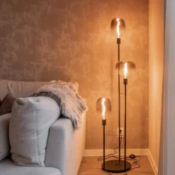Straluma 3-Lichts moderne vloerlamp mat zwart exclusief lichtbron></noscript> Woonkamerlampen|Vloerlampen